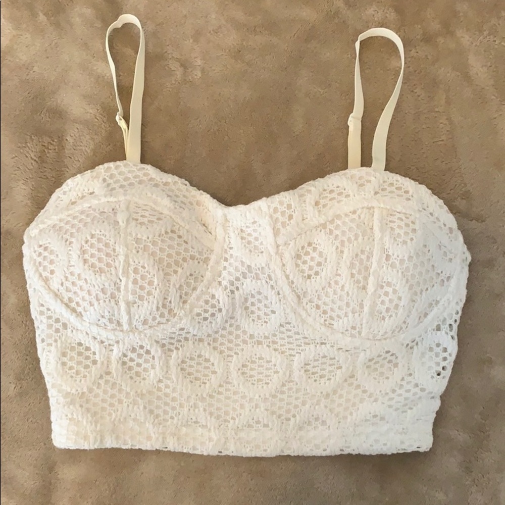 White crochet crop top